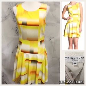 Trina Turk Cube Design llani Ombré yellow Dress